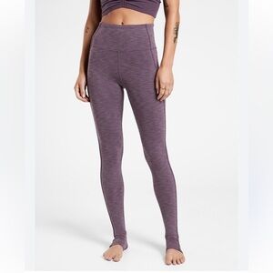 Athleta Heathered Purple Elevation Over the Heel Tight Leggings Size Medium